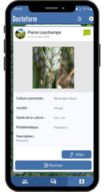 L’ application Doctofarm est développée par Isagri. Elle permet aux coopératives et négoces d’apporter un conseil aux agriculteurs, dans le respect de la nouvelle réglementation. © Isagri
