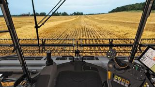 Une moissonneuse-batteuse sans volant Une moissonneuse-batteuse sans volant