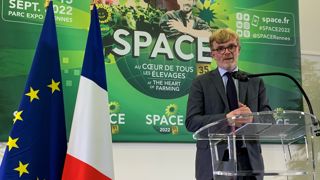 Marc Feseau, ministre de l'Agriculture, le 13 septembre 2022, au Space à Rennes. Marc Feseau, ministre de l'Agriculture, le 13 septembre 2022, au Space à Rennes.