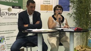 Samuel Vandaele, président de la SAS France Carbon Agri Association, et Christiane Lambert, présidente de la FNSEA, le 14 septembre 2022 à Rennes. Samuel Vandaele, président de la SAS France Carbon Agri Association, et Christiane Lambert, présidente de la FNSEA, le 14 septembre 2022 à Rennes.