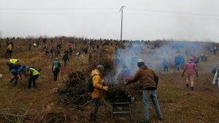 La Confédération paysanne défriche deux hectares de vigne La Confédération paysanne défriche deux hectares de vigne