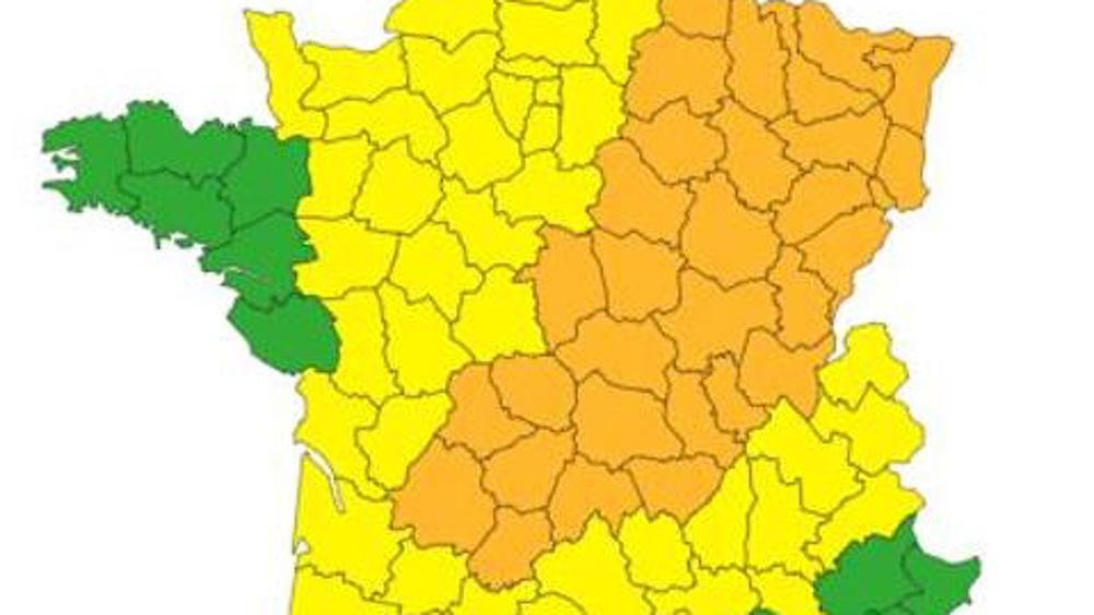 Le grand quart nord-est placé en vigilance orange pour les orages