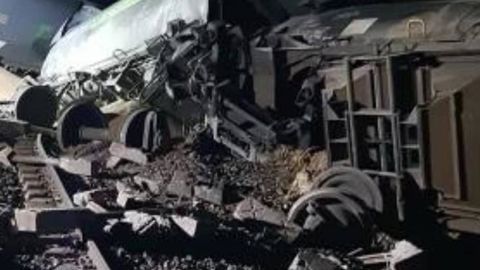 Un train de céréales se renverse sur une voie Un train de céréales se renverse sur une voie