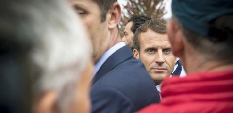 Emmanuel Macron à son arrivée au Sommet de l’élevage. © J. Chabanne