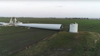Une éolienne n’a pas résisté à la tempête Une éolienne n’a pas résisté à la tempête