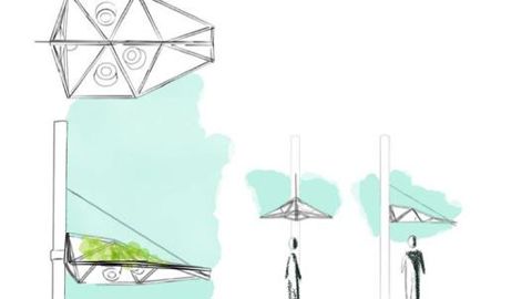 ©Espace Inspiration  L'abripouss, un abri végétalisé par Marine Soca et Laly Collineau …/…