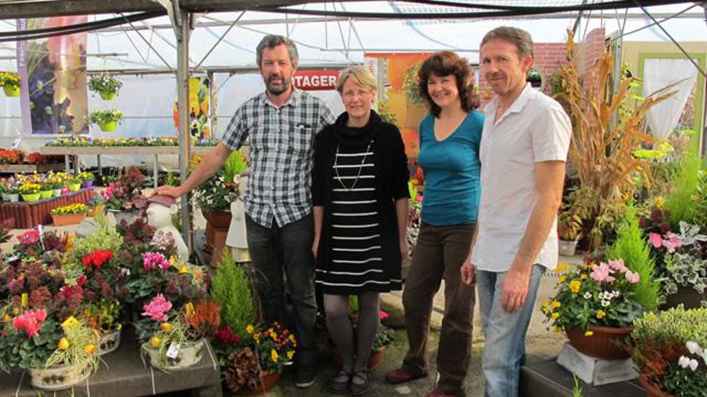 © Valérie Vidril De gauche à droite : François et Christine Ritlewski, Anne-Marie Hugli et Patrick Hugli, de Proflora. © Valérie Vidril De gauche à droite : François et Christine Ritlewski, Anne-Marie Hugli et Patrick Hugli, de Proflora.