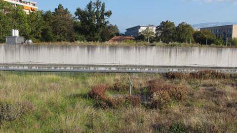 Selon l'expérimentation menée par l'iEES, l'effet « rafraîchissant » d'une toiture dépend de l'épaisseur du sol sur lequel les plantes se développent.(c)Valérie Vidril Selon l'expérimentation menée par l'iEES, l'effet « rafraîchissant » d'une toiture dépend de l'épaisseur du sol sur lequel les plantes se développent.(c)Valérie Vidril