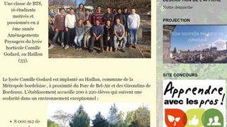 Lauréats du premier prix pour la « meilleure communication globale via un blog », les élèves en BTS aménagements paysagers du lycée Camille-Godard, au Haillan (33), ont travaillé sur un projet destiné à donner une nouvelle vie à un cimetière.(c)Blog Le Haillan Lauréats du premier prix pour la « meilleure communication globale via un blog », les élèves en BTS aménagements paysagers du lycée Camille-Godard, au Haillan (33), ont travaillé sur un projet destiné à donner une nouvelle vie à un cimetiè Lauréats du premier prix pour la « meilleure communication globale via un blog », les élèves en BTS aménagements paysagers du lycée Camille-Godard, au Haillan (33), ont travaillé sur un projet destiné à donner une nouvelle vie à un cimetière.(c)Blog Le Haillan Lauréats du premier prix pour la « meilleure communication globale via un blog », les élèves en BTS aménagements paysagers du lycée Camille-Godard, au Haillan (33), ont travaillé sur un projet destiné à donner une nouvelle vie à un cimetiè