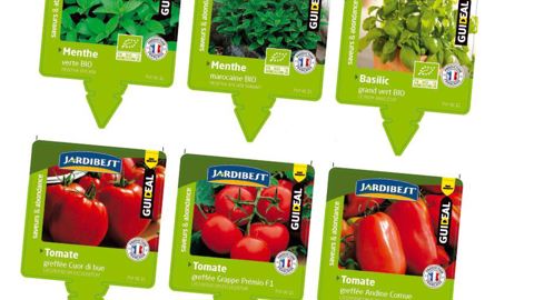 Les pépinières Travers font partie des fournisseurs de Bricomarché, dans le cadre de la nouvelle démarche de mise en valeur du végétal. L'entreprise fournit les clématites.En médaillon, les chromos qui accompagnent les plants de légumes lancés par l'enseigne dans ses magasins fin mars.