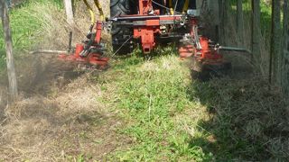 Démonstration de désherbage mécanique avec l'outil intercep Boisselet à l'occasion d'une journée Dephy Ferme.ASTREDHOR SUD-OUEST GIE FLEURS ET PLANTES