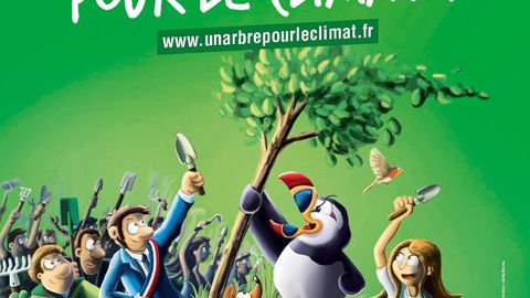 Sensibiliser et fédérer le plus grand nombre autour de l'enjeu climatique, telle est l'ambition de l'opération « Un arbre pour le climat ». L'affiche promotionnelle invite à se connecter sur le site unarbrepourleclimat.fr pour y découvrir les modalités de participation.