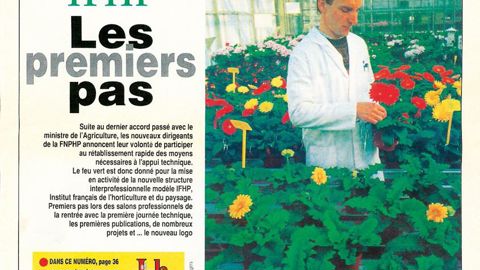 Créée en 1945, la FNPHP a fêté ses 70 ans cette année. Une histoire retracée par Christian Auger lors du congrès de Disney en juin, en reprenant les événements de toutes les années finissant en « 5 ». En 1995, l'IFHP était créé, comme le rappelle cette Une de l'époque du Lien horticole.