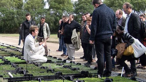 Guilhem Bost, responsable commercial, a présenté les 7 hectares consacrés aux gammes végétales menées en hors-sol. 