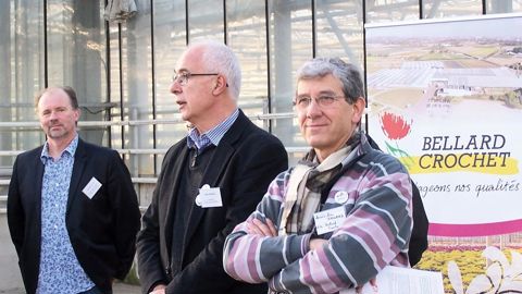 De gauche à droite : Jean-Marc Pilte, rosiériste à Bellegarde (45) et président de la section « rosiers » d'Excellence Végétale, René Grange, président d'Excellence Végétale, et Louis-Luc Bellard, cogérant des Ets Bellard-Crochet, ont fait le point sur les démarches Label Rouge en horticulture.