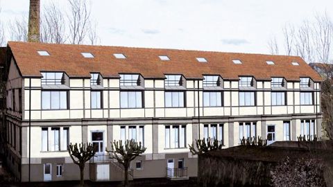 Une esquisse du futur siège social de Jardiland, à Joinville-le-Pont (94), signée par l'architecte DPLG Daniel Villotte.PHOTO : JARDILAND