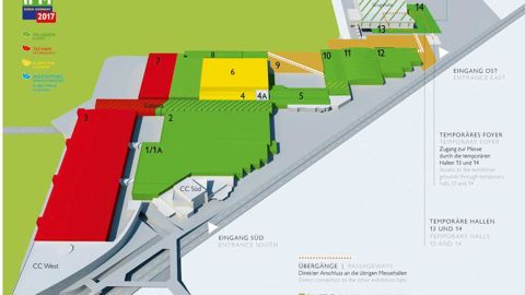 En raison de vastes travaux de modernisation du parc des expositions d'Essen, entamés en mai 2016, l'aménagement des halls sera quelque peu modifié.PHOTO : MESSE ESSEN
