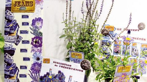 Récompensé dans le cadre du Salon du végétal 2014, le concept « Les Jeans » de Cerdys avait bénéficié d'une communication visuelle et d'un marketing soignés.