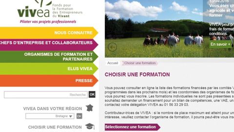 Vivea met en oeuvre de multiples dispositifs de formation et de prise en charge pour les chefs d'exploitations agricoles, accessibles depuis le site internet www.vivea.fr.