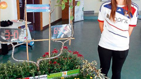 Footballeuse, Julie Genillon a représenté son sport dans un jardin miniature. Une prestation qui lui a valu la médaille d'or nationale.PHOTO : MFR LA SAULSAIE