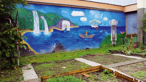 Un jardin partagé dans une cité HLM de Strasbourg.