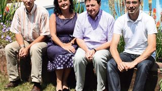 De gauche à droite : Jean-Yves Pauchard, Nathalie Joulié-Morand, Guillaume Berthier, et Philippe Pauchard. Les quatre partenaires ont lancé, en Lorraine, Terramie, structure dédiée à la conception et à la réalisation de jardins à visée thérapeutique.PHOTO : ISABELLE BOUCQ