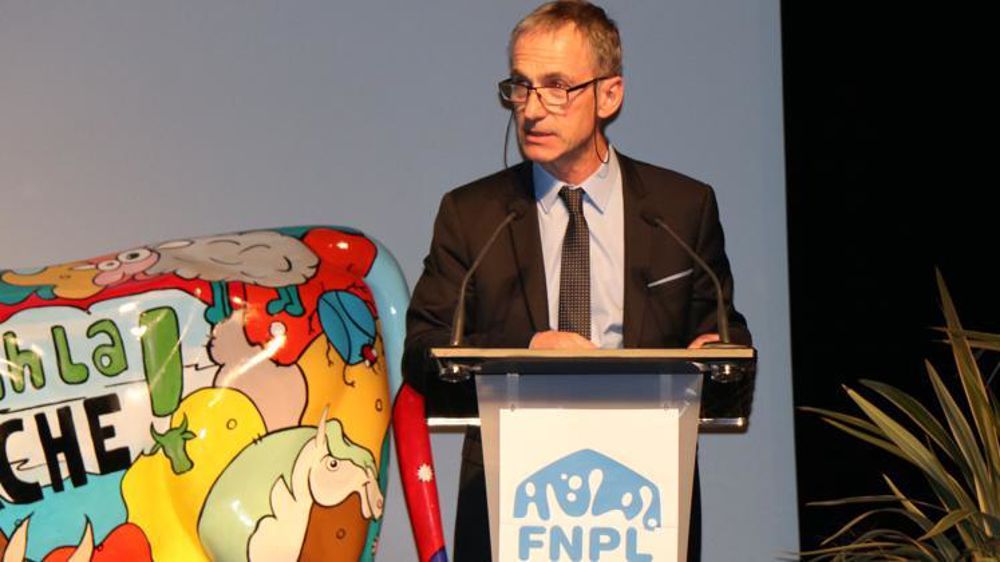 Thierry Roquefeuil, le président de la FNPL, lors de l’assemblée générale du syndicat le 15 mars 2018 à Vannes (Morbihan). © V. Guyot/GFA