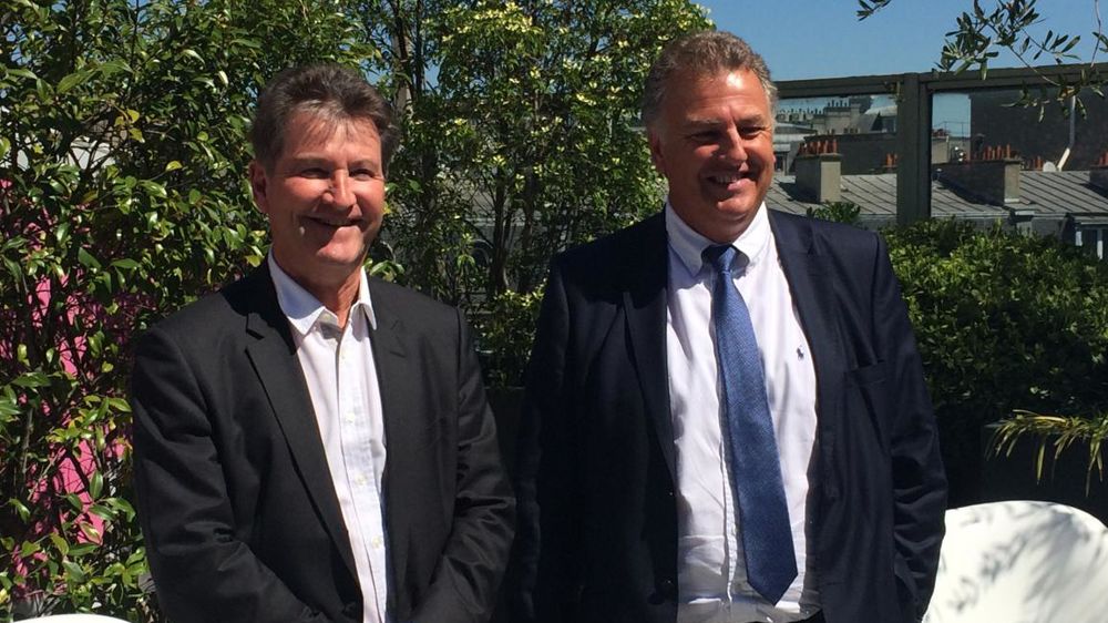Olivier de Bohan, président (à droite), et Alain Commissaire, directeur général du Groupe Cristal Union (à gauche). © A. Magnard/GFA
