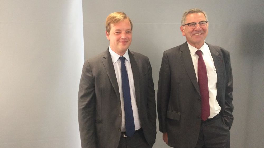 Alexis Duval (à gauche), président du directoire de Tereos, et Thierry Lecomte (à droite), président du conseil de surveillance. © A. Magnard/GFA