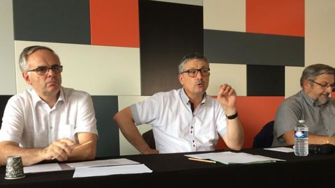 De gauche à droite : Michel Brault, directeur général, Pascal Cormery, président, et Thierry Manten, premier vice-président de la MSA. © A. Cardinaux / GFA