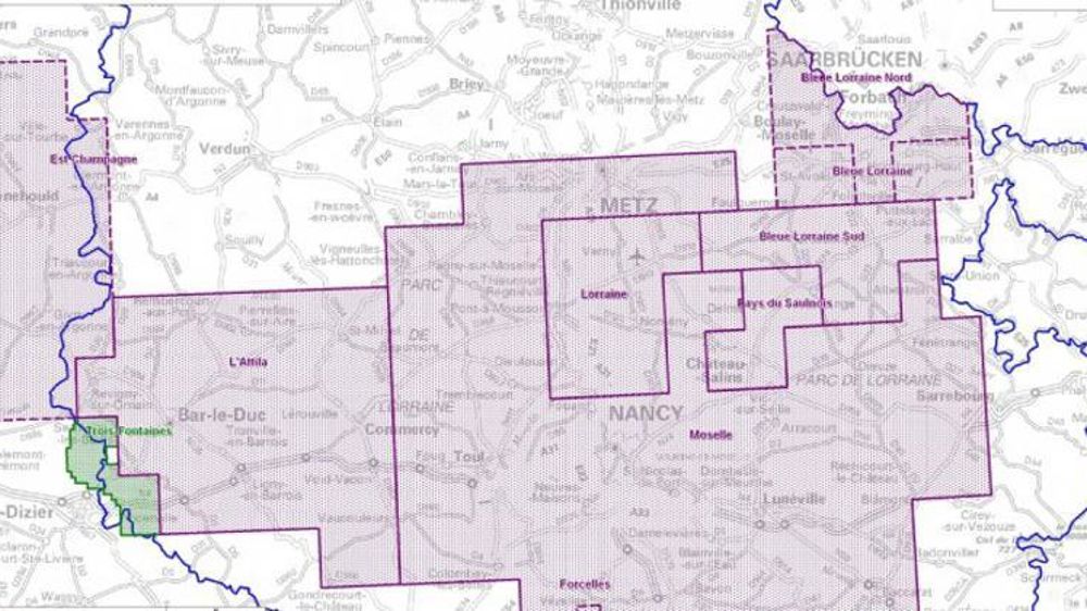 PER et concessions d’hydrocarbures liquides ou gazeux en Lorraine. © France TV et Drire Lorraine