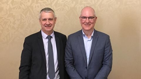 À gauche, Claude Tabel, vice-président de l’UFS, et à droite, Franck Berger, son président. © Isabelle Escoffier