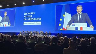 Le président de la République Emmanuel Macron s’est exprimé mardi 19 novembre au congrès des maires de France. © R. Aries/GFA Le président de la République Emmanuel Macron s’est exprimé mardi 19 novembre au congrès des maires de France. © R. Aries/GFA