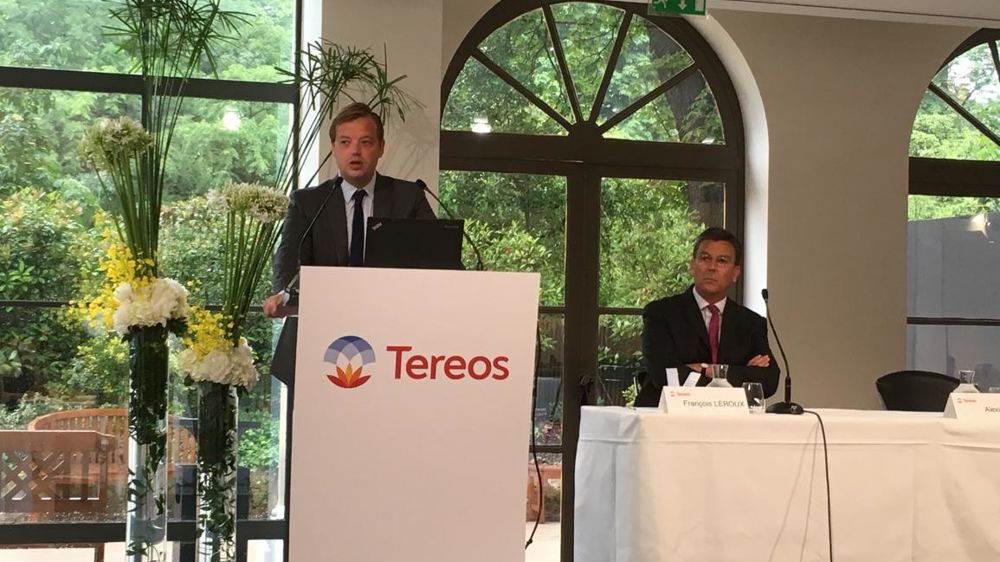 Alexis Duval (à gauche), président du directoire de Tereos, François Leroux, président du conseil de surveillance. I. Escoffier/GFA