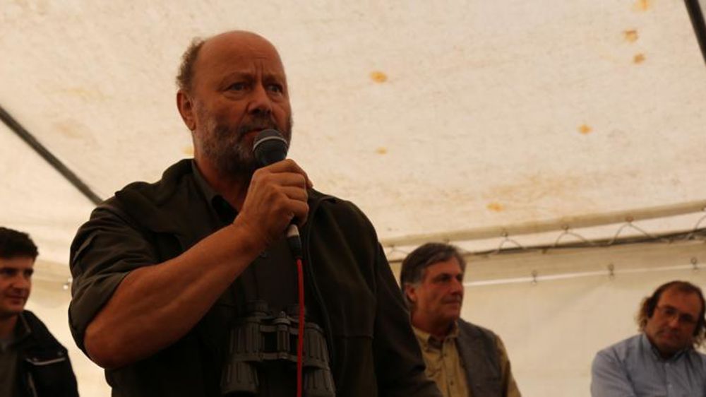 Éric Erb, président de l’Association romande sans les grands prédateurs, aux rencontres du col du Glandon, le 19 août 2017. © M.-F. Malterre/GFA