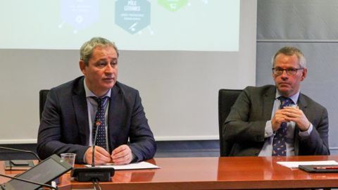 À gauche, Patrick Aps, le directeur de Cap Seine ; à droite, Jean-Charles Deschamps, le président le mercredi 6 décembre à Mont-Saint-Aignan. © A. Dufumier À gauche, Patrick Aps, le directeur de Cap Seine ; à droite, Jean-Charles Deschamps, le président le mercredi 6 décembre à Mont-Saint-Aignan. © A. Dufumier