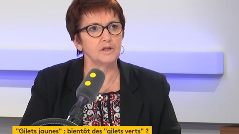 Christiane Lambert, présidente de la FNSEA, au micro de France Info, lundi 3 décembre 2018.