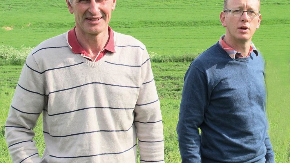 Hubert Dion et Guillaume Lasnon sont président et vice-président de l'OP Danone de Haute-Normandie. Ils sont éleveurs dans l'Oise et la Seine-Maritime. Avec deux autres collègues, ils ont mené les discussions durant presque un an avec Danone pour arriver à un accord le 24 mars. © C.H.