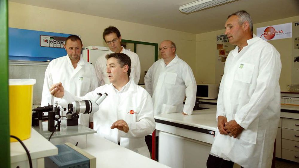 En juin, ont été ouvertes deux stations de donneuses d'embryons détectées à partir de leurs index génomiques. Fin 2009, quinze génisses normandes devraient rejoindre les prim'hoslteins déjà en place. Ci-dessus, le laboratoire dédié à la collecte embryonnaire de la station de Blain (Loire-Atlantique).