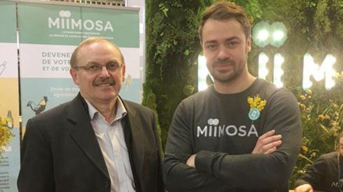 Lors du Salon de l'agriculture, Serge Le Bartz, président de Groupe d'aucy, en compagnie de Florian Breton, fondateur de Miimosa, plateforme de financement participatif. Lors du Salon de l'agriculture, Serge Le Bartz, président de Groupe d'aucy, en compagnie de Florian Breton, fondateur de Miimosa, plateforme de financement participatif.