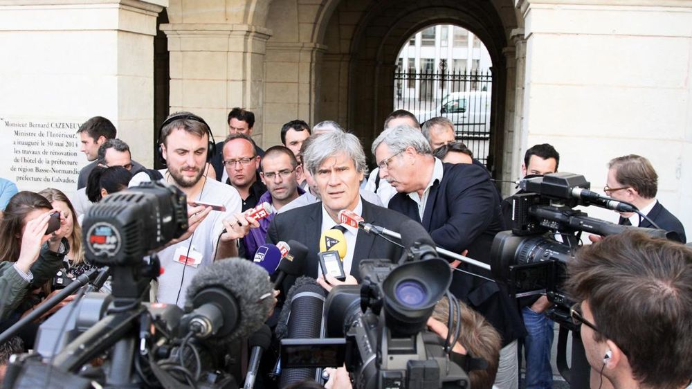 À Caen (Calvados), assiégé par des agriculteurs le 21 juillet, Stéphane Le Foll présentait les grandes lignes du plan de soutien à l'élevage, complété début septembre, après les manifestations de Paris. © CÉRÈS-PRESS