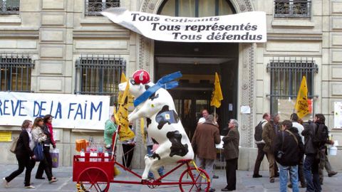 L'action de la Confédération paysanne a abouti à des réunions entre syndicats représentatifs sous l'égide du ministre. La participation à l'interprofession n'est pas à l'ordre du jour mais reste en toile de fond.© PASCAL CRAPON/GFA