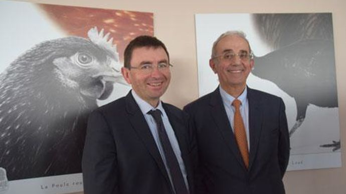 Denis Lambert, PDG de LDC (à gauche), et Gilles Huttepain, directeur LDC Amont, attendent la décision du tribunal de commerce de Rennes prévue le 18 mai. © Y. BOLOH Denis Lambert, PDG de LDC (à gauche), et Gilles Huttepain, directeur LDC Amont, attendent la décision du tribunal de commerce de Rennes prévue le 18 mai. © Y. BOLOH