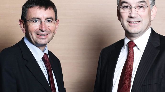 Denis Lambert, PDG de LDC (à gauche) et Jean Philippe Puig, DG de Sofiprotéol vont s'allier.EMMANUEL FRADIN