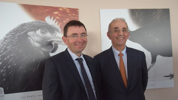 Pour Denis Lambert, PDG de LDC (à gauche) et Gilles Huttepain, directeur de LDC Amont, rien n'est encore fait même s'ils semblaient optimistes fin mars.Y. BOLOH