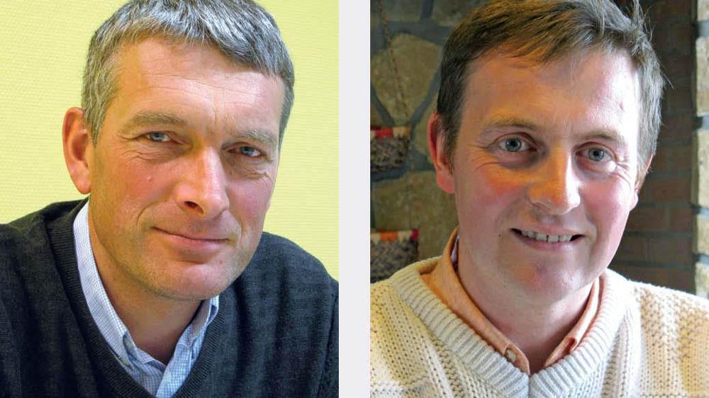 Gilles Durlin et Emmanuel Lepecquet, présidents des groupements Danone-Bailleul et Novandie-Vieil- Moutier. « Les premiers échos indiquent un très faible nombre de contrats individuels signés par les producteurs. Heureusement, car si la moitié des producteurs les renvoie, c'est cuit. »