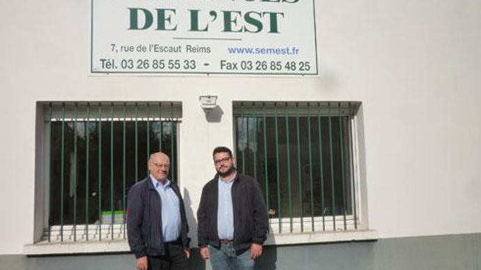 Marc Goussen, à gauche, et Simon Bidaut qui vient de prendre les rênes de Semences de l'Est, devant les locaux du siège de l'entreprise à Reims. Marc Goussen, à gauche, et Simon Bidaut qui vient de prendre les rênes de Semences de l'Est, devant les locaux du siège de l'entreprise à Reims.