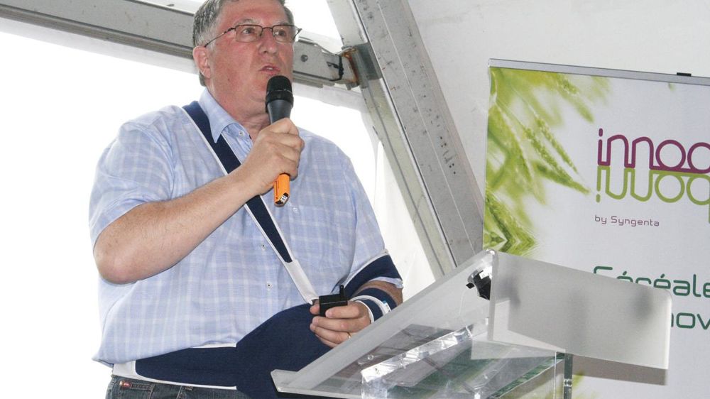 Denis Tardit, président de Syngenta France, lors des Innodays sur la plate-forme de Villers-Bretonneux (Somme) : « Nous voulons devenir le premier semencier français et exceller en protection des plantes. »B. CAILLIEZ