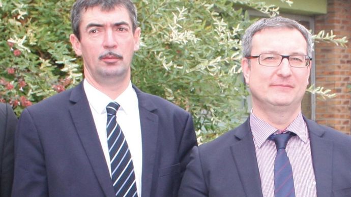 Bertrand Hernu, président et Cédric Cogniez, DG, ont annoncé que la nouvelle station de semences d'une capacité de 40 000 t devrait être opérationnelle en 2016-2017.B. CAILLIEZ