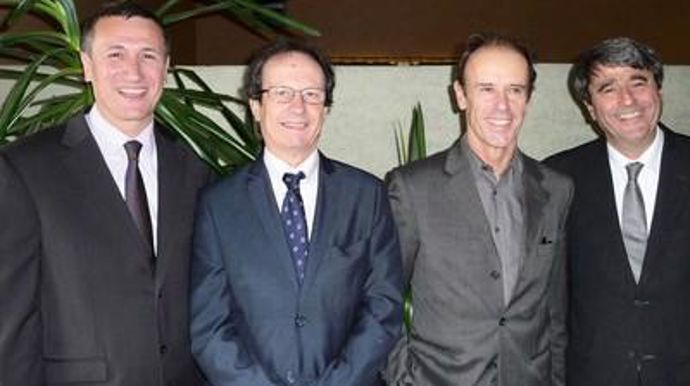 De gauche à droite : Didier Boube (DG), Jean-Claude Peyrecave (président), Marc Castex (vice-président) et Patrick Desangles (DGA) sont à la tête de Val de Gascogne.